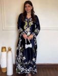 RICH LOOK SATIN RAYON EMBROIDERY WORK TOP BOTTOM WITH DUPATTA BLACK