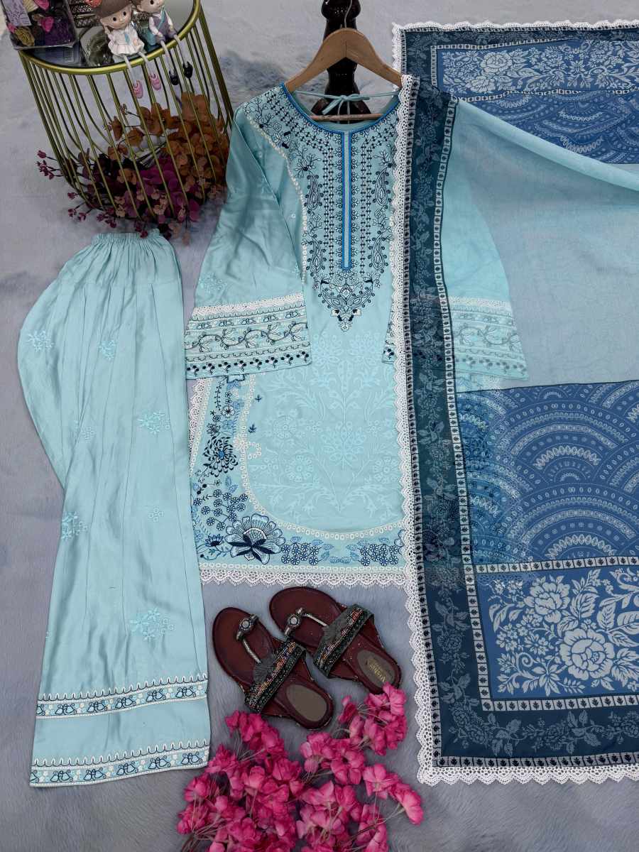 RICH LOOK SATIN RAYON EMBROIDERY WORK WITH FANCY GPU LACE BORDER WORK TOP PATIYALA WITH DUPATTA FESTIVE WEAR WHOLESALE PRICE ETHNIC GARMENT (16)