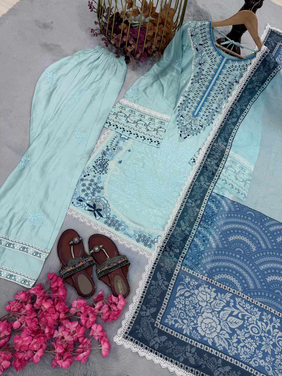 RICH LOOK SATIN RAYON EMBROIDERY WORK WITH FANCY GPU LACE BORDER WORK TOP PATIYALA WITH DUPATTA FESTIVE WEAR WHOLESALE PRICE ETHNIC GARMENT (17)