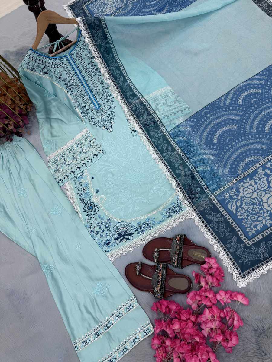 RICH LOOK SATIN RAYON EMBROIDERY WORK WITH FANCY GPU LACE BORDER WORK TOP PATIYALA WITH DUPATTA FESTIVE WEAR WHOLESALE PRICE ETHNIC GARMENT (18)