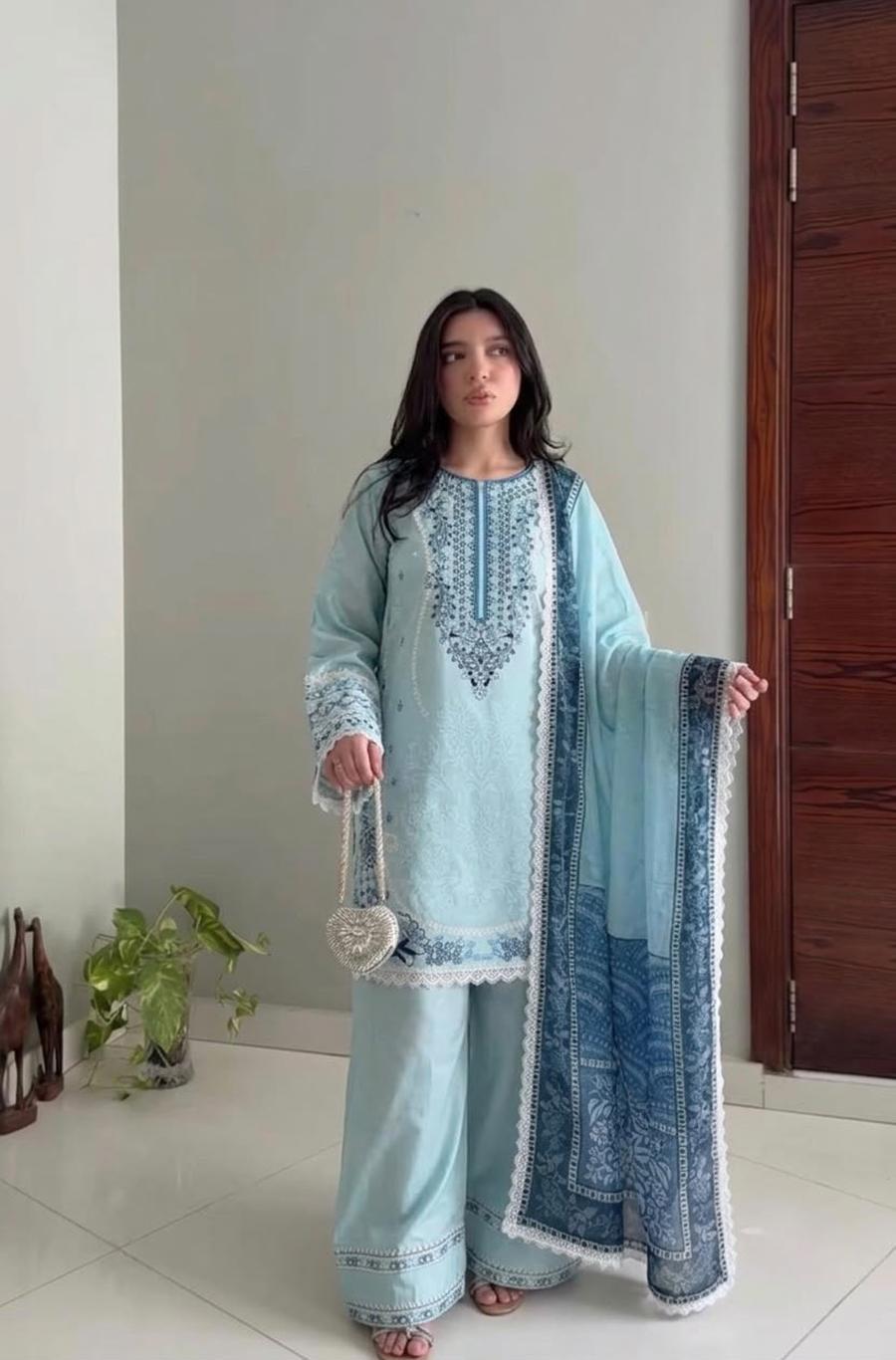 RICH LOOK SATIN RAYON EMBROIDERY WORK WITH FANCY GPU LACE BORDER WORK TOP PATIYALA WITH DUPATTA FESTIVE WEAR WHOLESALE PRICE ETHNIC GARMENT (8)