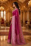 RICH LOOK SOFT TISSUE HEAVY MIRROR WORK AND MOTI WORK SAREE WITH UNSTITCHED BLOUSE BRIDAL WEAR WHOLESALE PRICE ETHNIC GARMENT (3)