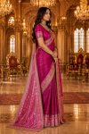 RICH LOOK SOFT TISSUE HEAVY MIRROR WORK AND MOTI WORK SAREE WITH UNSTITCHED BLOUSE BRIDAL WEAR WHOLESALE PRICE ETHNIC GARMENT (3)