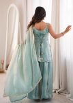TRENDING DOREMON CRUSH REAL MIRROR AND EMBROIDERY SEQUENCE WORK TOP PALAZZO WITH DUPATTA WEDDING WEAR WHOLESALE PRICE ETHNIC GARMENT (24)