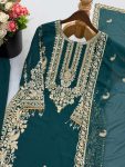 TRENDING FAUX GEORGETTE EMBROIDERY SEQUENCE WORK TOP PALAZZO WITH DUPATTA FESTIVAL WEAR WHOLESALE PRICE ETHNIC GARMENT (6)