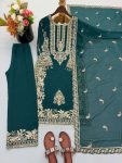 TRENDING FAUX GEORGETTE EMBROIDERY SEQUENCE WORK TOP PALAZZO WITH DUPATTA FESTIVAL WEAR WHOLESALE PRICE ETHNIC GARMENT (6)