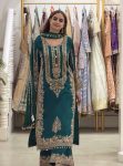 TRENDING FAUX GEORGETTE EMBROIDERY SEQUENCE WORK TOP PALAZZO WITH DUPATTA FESTIVAL WEAR WHOLESALE PRICE ETHNIC GARMENT (6)