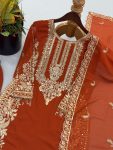 TRENDING FAUX GEORGETTE EMBROIDERY SEQUENCE WORK TOP PALAZZO WITH DUPATTA FESTIVE WEAR WHOLESALE PRICE ETHNIC GARMENT (8)