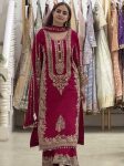 TRENDING FAUX GEORGETTE EMBROIDERY SEQUENCE WORK TOP PALAZZO WITH DUPATTA FESTIVE WEAR WHOLESALE PRICE ETHNIC GARMENT (10)