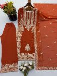 TRENDING FAUX GEORGETTE EMBROIDERY SEQUENCE WORK TOP PALAZZO WITH DUPATTA FESTIVE WEAR WHOLESALE PRICE ETHNIC GARMENT (8)