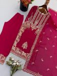TRENDING FAUX GEORGETTE EMBROIDERY SEQUENCE WORK TOP PALAZZO WITH DUPATTA FESTIVE WEAR WHOLESALE PRICE ETHNIC GARMENT (10)