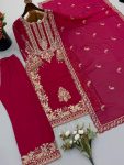 TRENDING FAUX GEORGETTE EMBROIDERY SEQUENCE WORK TOP PALAZZO WITH DUPATTA FESTIVE WEAR WHOLESALE PRICE ETHNIC GARMENT (10)