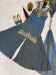 TRENDING FRENDY SILK BIDS HAND WORK WITH SEQUENCE MULTI NEEDLE EMBROIDERY AND ZARI WORK TOP PALAZZO WITH DUPATTA CASUAL WEAR WHOLESALE PRICE ETHNIC GARMENT (9)