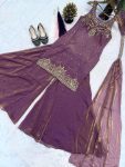 TRENDING FRENDY SILK BIDS HAND WORK WITH SEQUENCE MULTI NEEDLE EMBROIDERY AND ZARI WORK TOP PALAZZO WITH DUPATTA CASUAL WEAR WHOLESALE PRICE ETHNIC GARMENT (5)