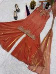 TRENDING FRENDY SILK BIDS HAND WORK WITH SEQUENCE MULTI NEEDLE EMBROIDERY AND ZARI WORK TOP PALAZZO WITH DUPATTA CASUAL WEAR WHOLESALE PRICE ETHNIC GARMENT (6)