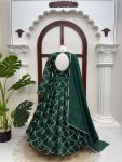 TRENDING MAL CHANDERI THRED & SEQUENCE WORK GOWN BOTTOM WITH DUPATTA FORMAL WEAR WHOLESALE PRICE ETHNIC GARMENT (8)