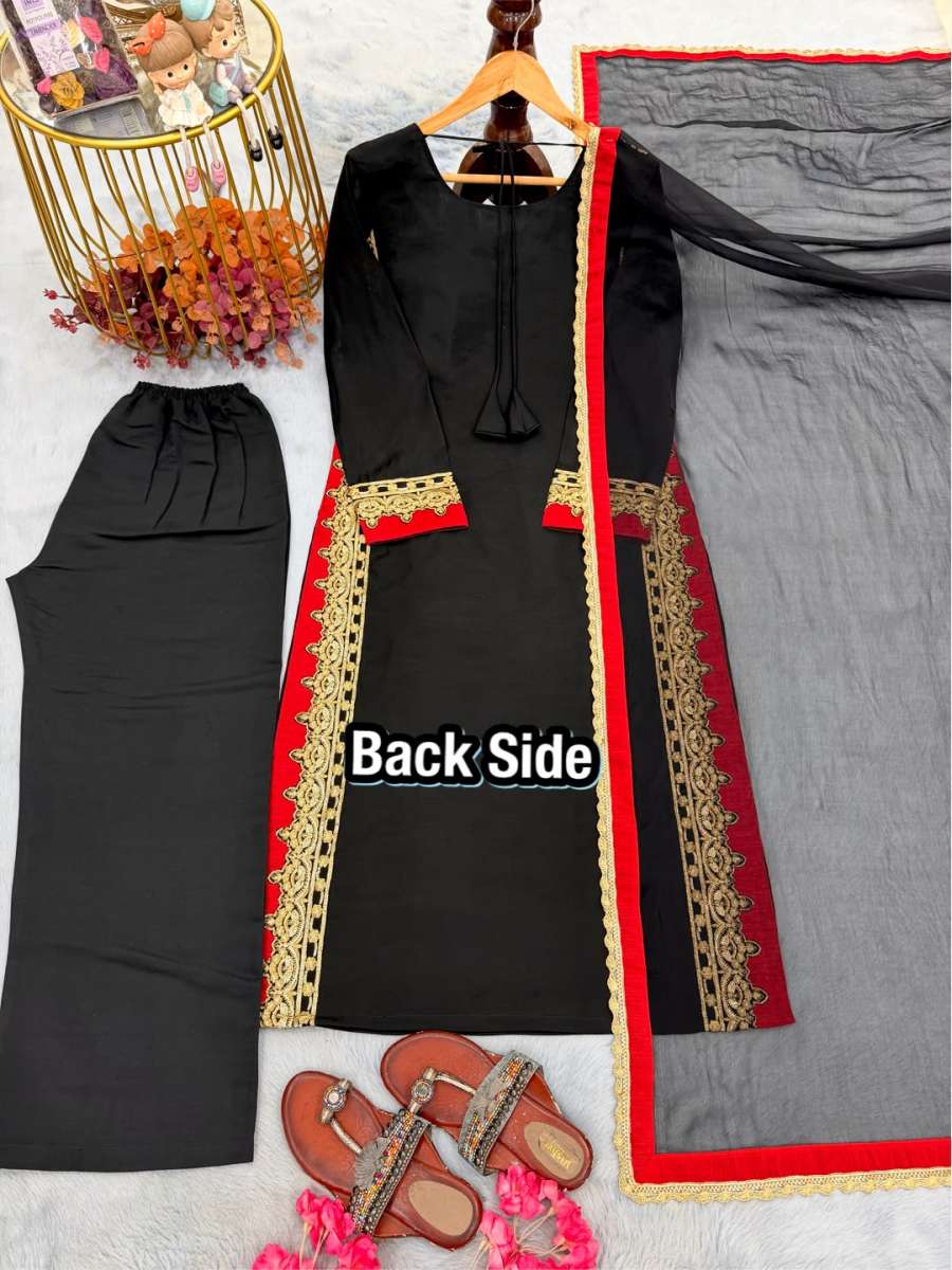 TRENDING PURE MUL CHANDHERI EMBROIDERY SEQUENCE WORK TOP BOTTOM WITH DUPATTA DAILY WEAR WHOLESALE PRICE ETHNIC GARMENT (1)