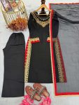 TRENDING PURE MUL CHANDHERI EMBROIDERY SEQUENCE WORK TOP BOTTOM WITH DUPATTA DAILY WEAR WHOLESALE PRICE ETHNIC GARMENT (5)