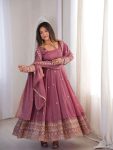 TRENDING RANGOLI CRUSH SILK EMBROIDERY AND SEQUENCE WORK GOWN BOTTOM WITH DUPATTA FESTIVAL WEAR WHOLESALE PRICE ETHNIC GARMENT (4)