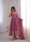 TRENDING RANGOLI CRUSH SILK EMBROIDERY AND SEQUENCE WORK GOWN BOTTOM WITH DUPATTA FESTIVAL WEAR WHOLESALE PRICE ETHNIC GARMENT (4)