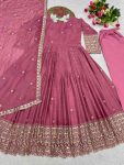 TRENDING RANGOLI CRUSH SILK EMBROIDERY AND SEQUENCE WORK GOWN BOTTOM WITH DUPATTA FESTIVAL WEAR WHOLESALE PRICE ETHNIC GARMENT (4)