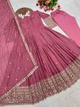 TRENDING RANGOLI CRUSH SILK EMBROIDERY AND SEQUENCE WORK GOWN BOTTOM WITH DUPATTA FESTIVAL WEAR WHOLESALE PRICE ETHNIC GARMENT (4)