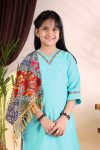 TRENDING ROMAN LACE PATTI BORDER TOP BOTTOM WITH DUPATTA CASUAL WEAR WHOLESALE PRICE ETHNIC GARMENT (3)