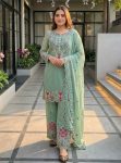 TRENDING ROMAN SILK EMBROIDERY SEQUENCES AND FANCY CUT WORK TOP PALAZZO WITH DUPATTA FESTIVAL WEAR WHOLESALE PRICE ETHNIC GARMENT (25)