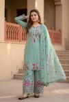 TRENDING ROMAN SILK EMBROIDERY SEQUENCES AND FANCY CUT WORK TOP PALAZZO WITH DUPATTA FESTIVAL WEAR WHOLESALE PRICE ETHNIC GARMENT (25)