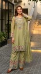 TRENDING ROMAN SILK EMBROIDERY SEQUENCES AND FANCY CUT WORK TOP PALAZZO WITH DUPATTA FESTIVAL WEAR WHOLESALE PRICE ETHNIC GARMENT (30)