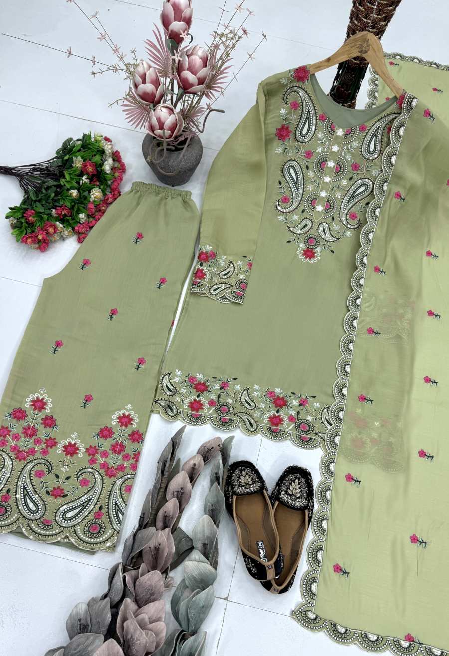 TRENDING ROMAN SILK EMBROIDERY SEQUENCES AND FANCY CUT WORK TOP PALAZZO WITH DUPATTA FESTIVAL WEAR WHOLESALE PRICE ETHNIC GARMENT (32)