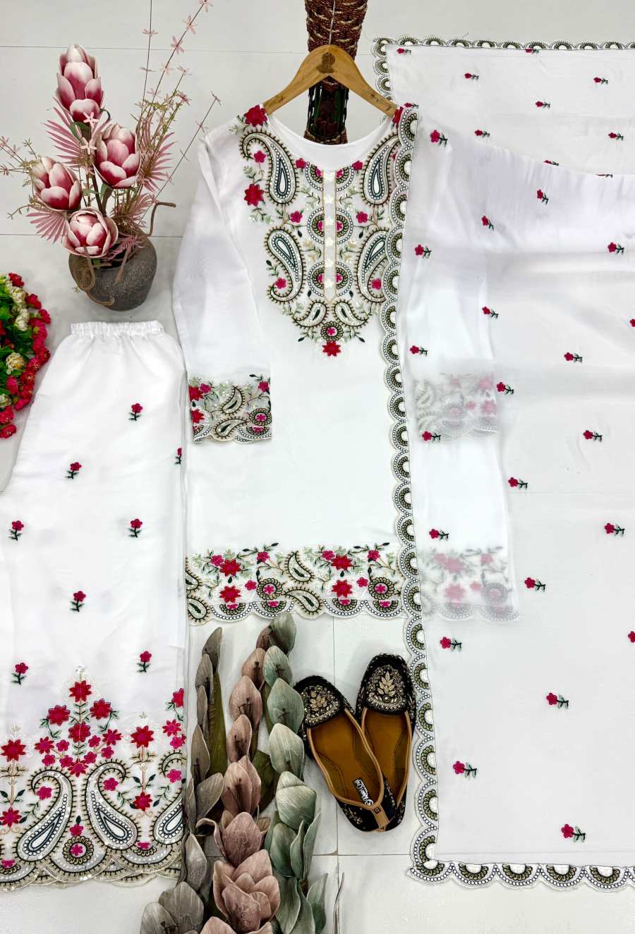 TRENDING ROMAN SILK EMBROIDERY SEQUENCES AND FANCY CUT WORK TOP PALAZZO WITH DUPATTA FESTIVAL WEAR WHOLESALE PRICE ETHNIC GARMENT (37)