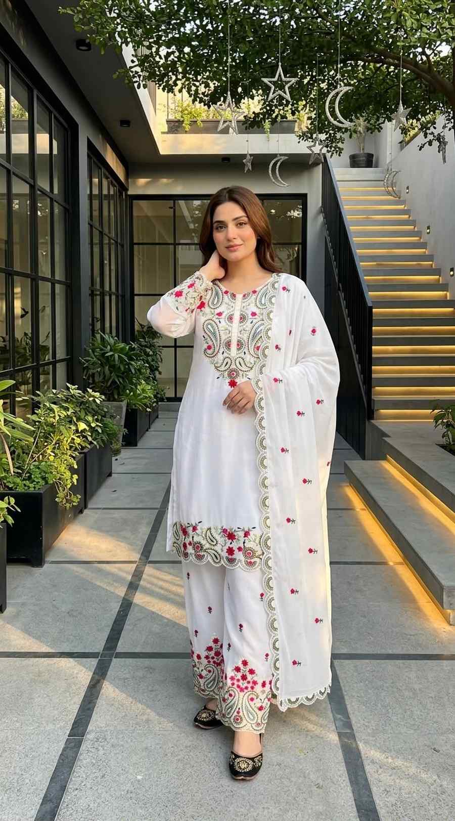 TRENDING ROMAN SILK EMBROIDERY SEQUENCES AND FANCY CUT WORK TOP PALAZZO WITH DUPATTA FESTIVAL WEAR WHOLESALE PRICE ETHNIC GARMENT (38)