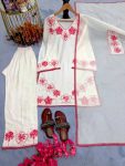 TRENDING SATIN RAYON EMBROIDERY THREAD WORK TOP BOTTOM WITH DUPATTA CASUAL WEAR WHOLESALE PRICE ETHNIC GARMENT (7)