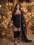 TRENDING SATIN RAYON EMBROIDERY THREAD WORK TOP BOTTOM WITH DUPATTA CASUAL WEAR WHOLESALE PRICE ETHNIC GARMENT (4)