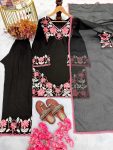 TRENDING SATIN RAYON EMBROIDERY THREAD WORK TOP BOTTOM WITH DUPATTA CASUAL WEAR WHOLESALE PRICE ETHNIC GARMENT (4)