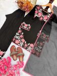 TRENDING SATIN RAYON EMBROIDERY THREAD WORK TOP BOTTOM WITH DUPATTA CASUAL WEAR WHOLESALE PRICE ETHNIC GARMENT (4)