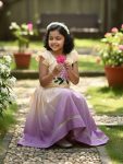 FANCY PULMY SILK 2D PRINT WORK KID'S LEHENGA CHOLI PURPLE