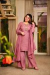 FANCY CRUSH SALSA SILK EMBROIDERY WORK WITH HAND STITCHED BEADS AND LATKAN WORK TOP PALAZZO WITH DUPATTA BABY PINK