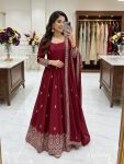 DESIGNER CHINON SILK EMBROIDERY 5 MM SEQUENCE WORK GOWN BOTTOM WITH DUPATTA RANI