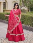 DESIGNER GLORY SATIN EMBROIDERY ZARI SEQUENCE WORK LEHENGA CHOLI WITH DUPATTA RANI
