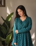 FANCY RAYON PRINT WORK TOP GREEN