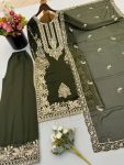 2TRENDING FAUX GEORGETTE EMBROIDERY SEQUENCE WORK TOP PALAZZO WITH DUPATTA FESTIVE WEAR WHOLESALE PRICE ETHNIC GARMENT (30)