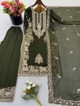 2TRENDING FAUX GEORGETTE EMBROIDERY SEQUENCE WORK TOP PALAZZO WITH DUPATTA FESTIVE WEAR WHOLESALE PRICE ETHNIC GARMENT (30)