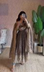 DESIGNER FENDY SILK EMBROIDERY  SEQUENCE WORK GOWN BOTTOM WITH DUPATTA GREY