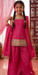 FANCY CREPE SEQUENCE  EMBROIDERY WORK KID'S TOP PALAZZO WITH DUPATTA RANI