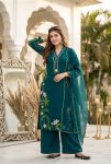 FANCY ROMAN SILK EMBROIDERY THREAD WORK TOP PALAZZO WITH DUPATTA MORPICH