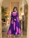 FANCY GEORGETTE DIGITAL PRINTED WORK GOWN BOTTOM WITH DUPATTA PURPLE