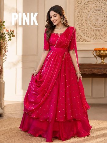 DESIGNER SPACE SILK SEQUENCE EMBROIDERY WORK LEHENGA CHOLI WITH DUPATTA RANI