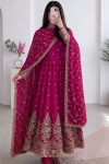 RICH LOOK JELLY SHIMMER SILK EMBROIDERY CODING & SEQUENCE WORK  GOWN BOTTOM WITH DUPATTA RANI
